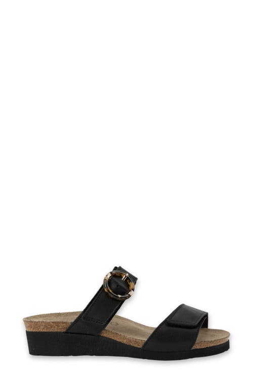 Naot Anabel Slide Sandal In Soft Black Leather