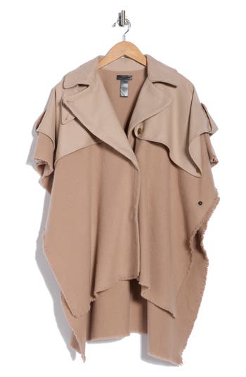 Rag & Bone Wool Trench Poncho In Brown