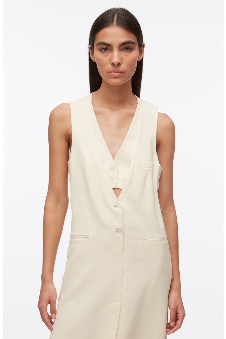 Tailored Vest Midi Dress, Alternate, color, CHAMPAGNE