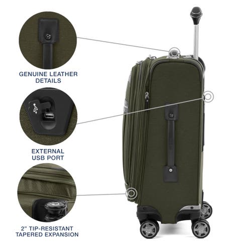 Travelpro Platinum Elite Softside Expandable Carry-on 21-inch Luggage In Pilot Green