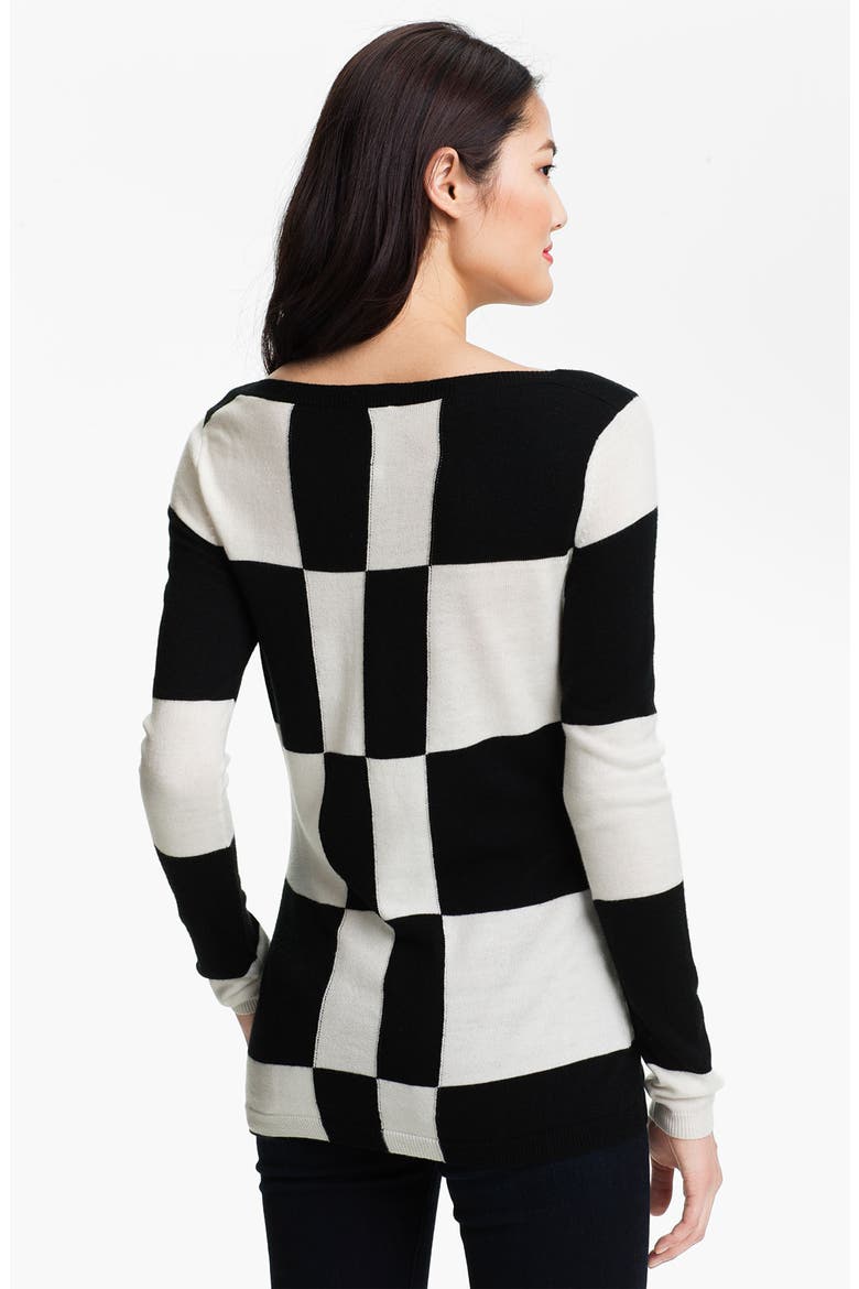 Check Pattern Sweater, Alternate, color, RICH BLACK