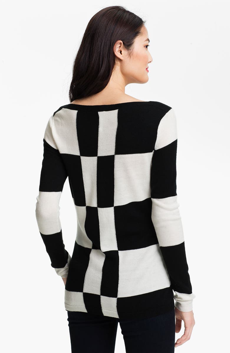 Vince Camuto Check Pattern Sweater, Alternate, color,