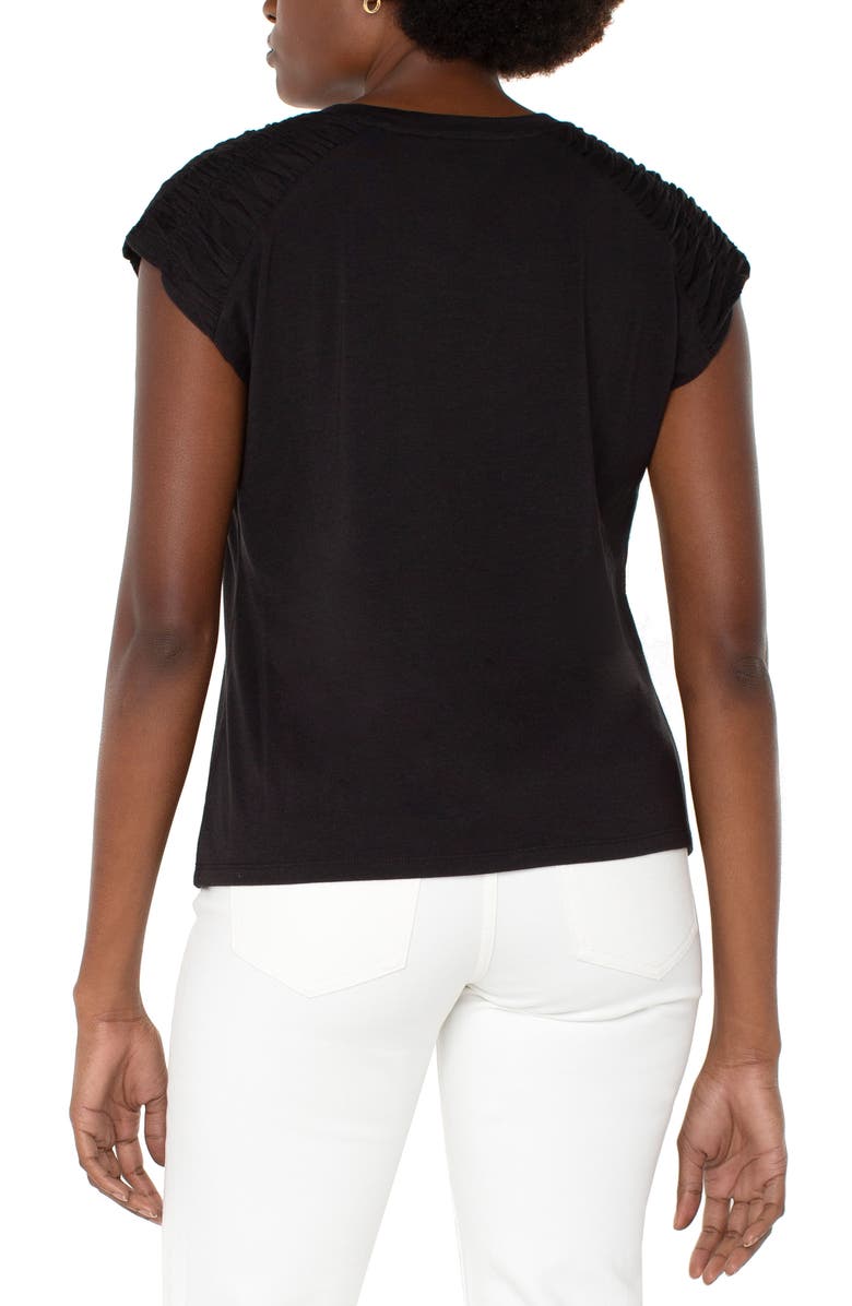 Liverpool Los Angeles Smocked Shoulder T-Shirt, Alternate, color,