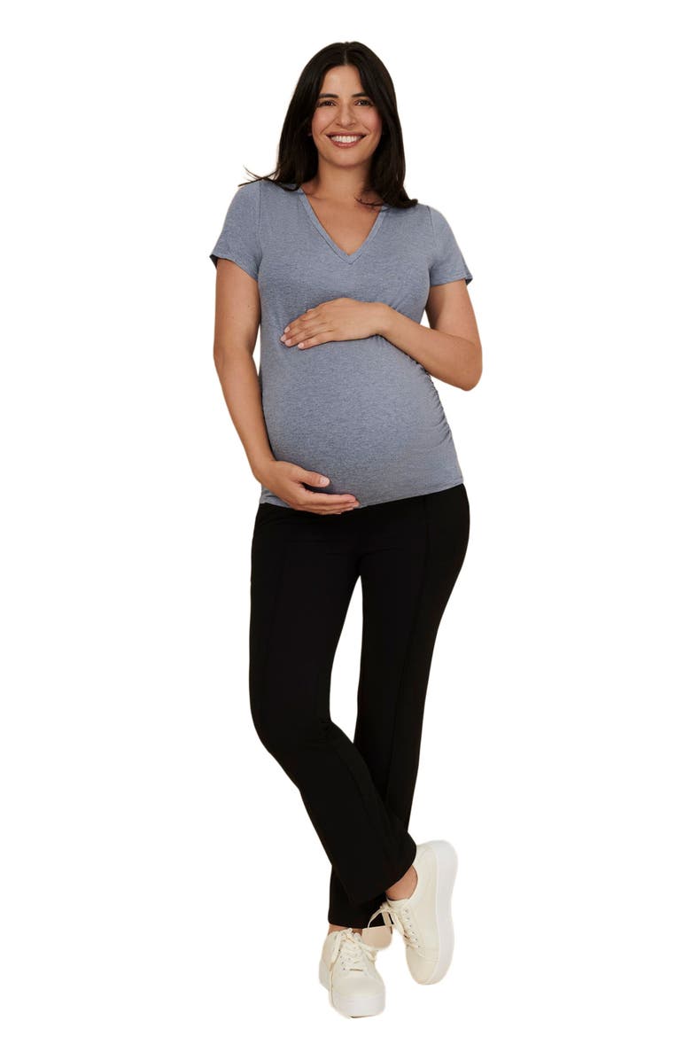 MOTHERHOOD MATERNITY Mia Secret Fit Over the Belly Slim Straight Leg Pant, Main, color, Black