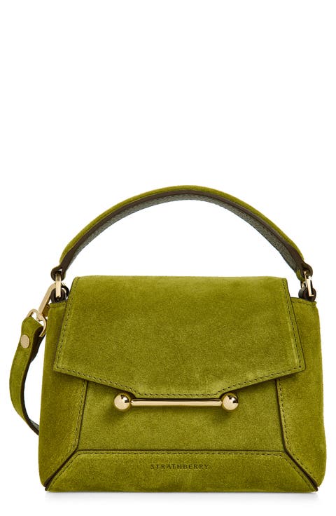 Nano Mosaic Suede Top Handle Bag