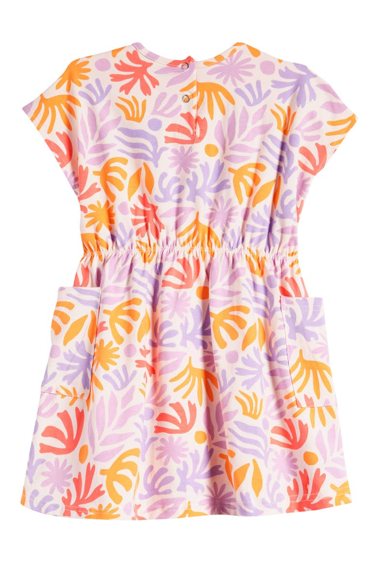 Kids' Abstract Print Cotton Dress, Alternate, color, LILAC