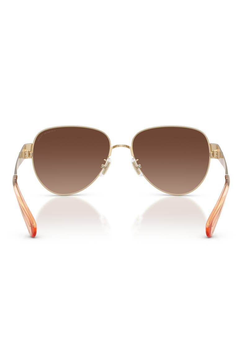 57mm Polarized Pilot Sunglasses, Alternate, color, GOLD / BROWN GRADIENT POLAR
