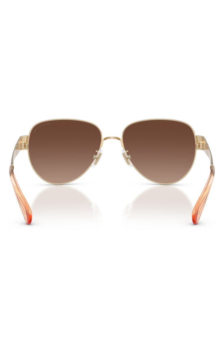 COACH 57mm Polarized Pilot Sunglasses, Alternate, color, Gold / Brown Gradient Polar