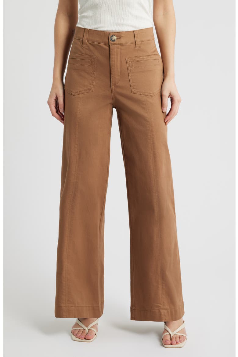 Skyrise Patch Pocket Wide Leg Pants, Main, color, CANDIED WALNUT