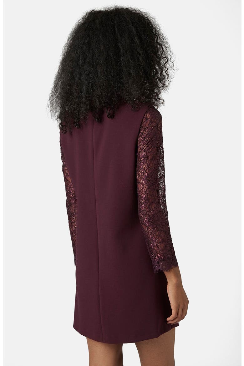 Mock Neck Shift Dress, Alternate, color, PURPLE