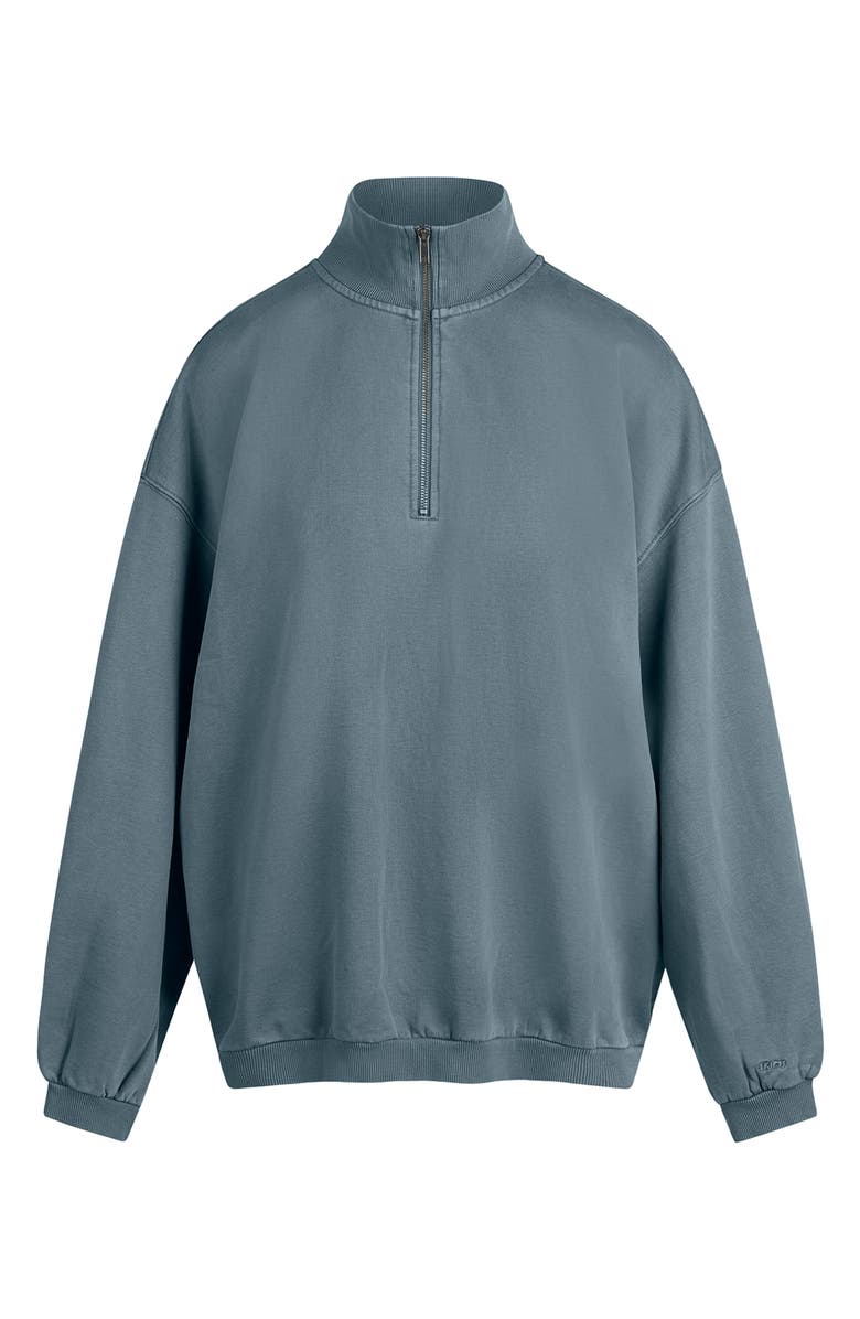 SKIMS Slouchy Half Zip Pullover, Alternate, color, Zircon