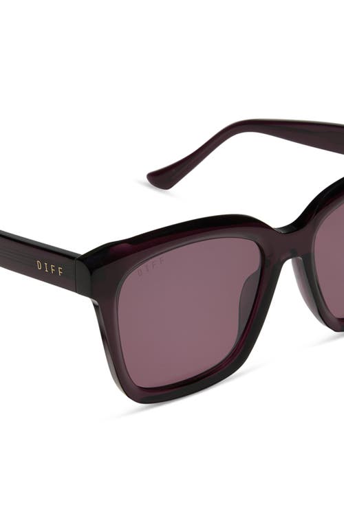 Diff Meredith 54mm Square Sunglasses In Aubergine With Silver Flash