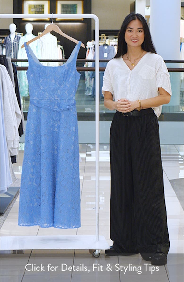 Shelby Floral Guipure Lace Cocktail Midi Dress, sales video thumbnail