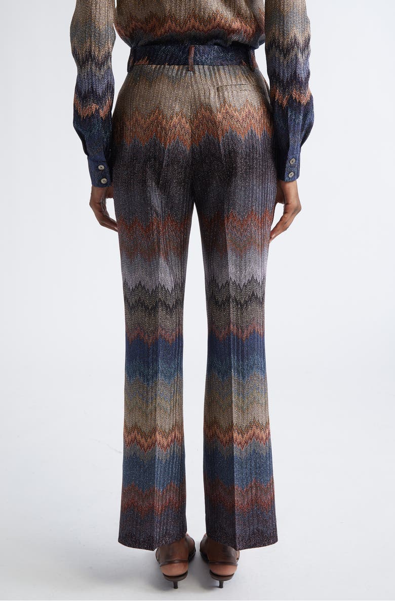 Missoni Stripe Metallic Pleated Trousers, Alternate, color, Blue Tones On Dark Base