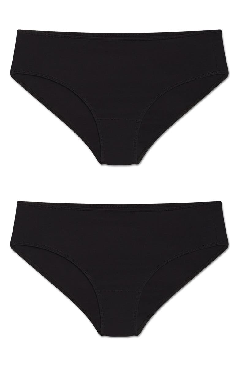 KENT 2-Pack Compostable Organic Cotton Hipster Briefs, Alternate, color, Black