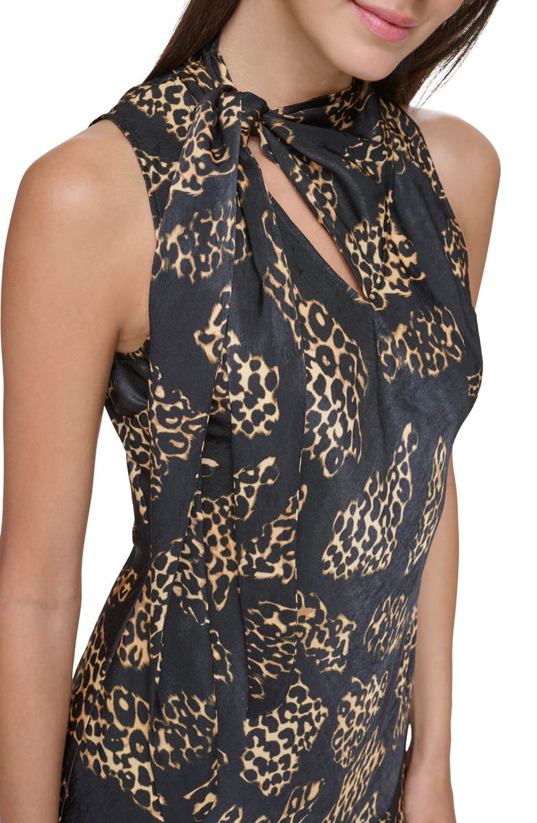 DKNY Tie Neck Sleeveless Dress, Alternate, color,