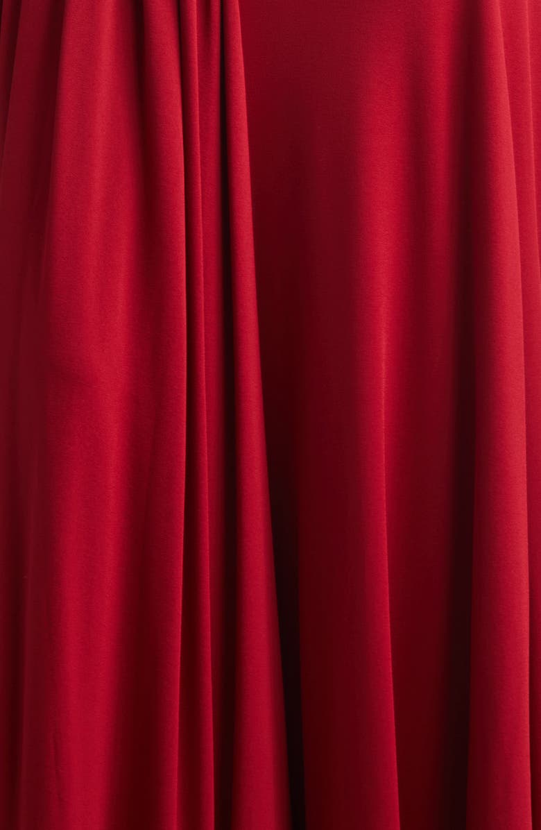 Rabanne Ruched & Gathered Jersey Maxi Skirt, Alternate, color, Red Wine