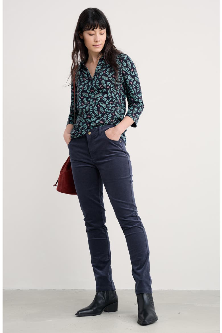 Lamledra Needlecord Slim Fit Pants, Alternate, color, MARITIME