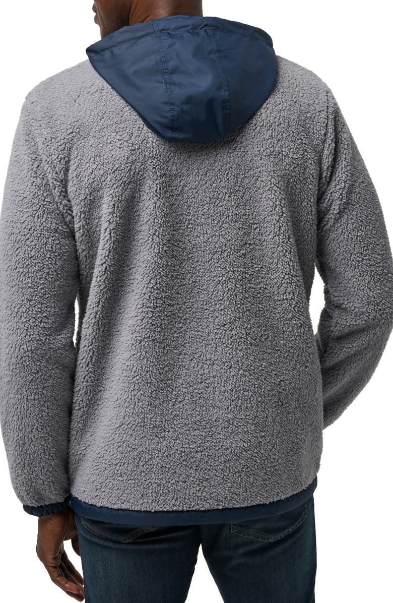 TravisMathew Ventura High Pile Fleece Hooded Jacket, Alternate, color, Sleet/ Total Eclipse