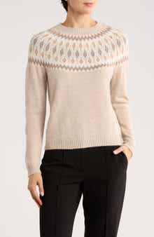 Sofia Cashmere Fair Isle Crewneck Sweater