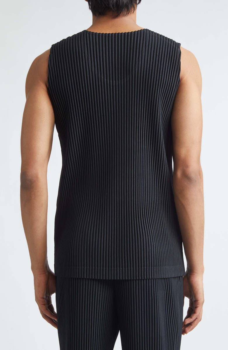 Homme Plissé Issey Miyake Monthly Colors June Pleated Sleeveless Top, Alternate, color, Black