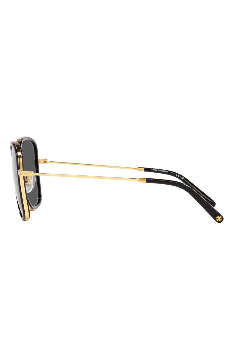 Tory Burch 53mm Square Sunglasses, Alternate, color, Black