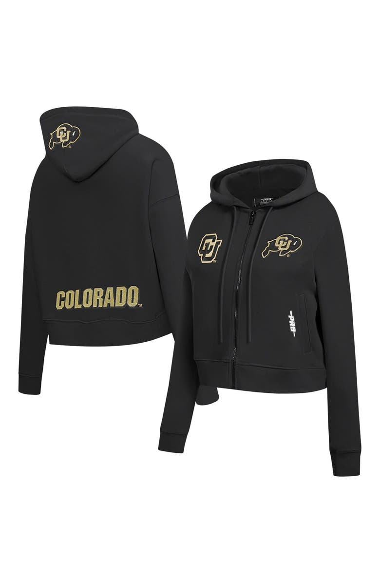 PRO STANDARD Women's Pro Standard Black Colorado Buffaloes Game Day Sequin Full-Zip Hooded Jacket, Alternate, color, 