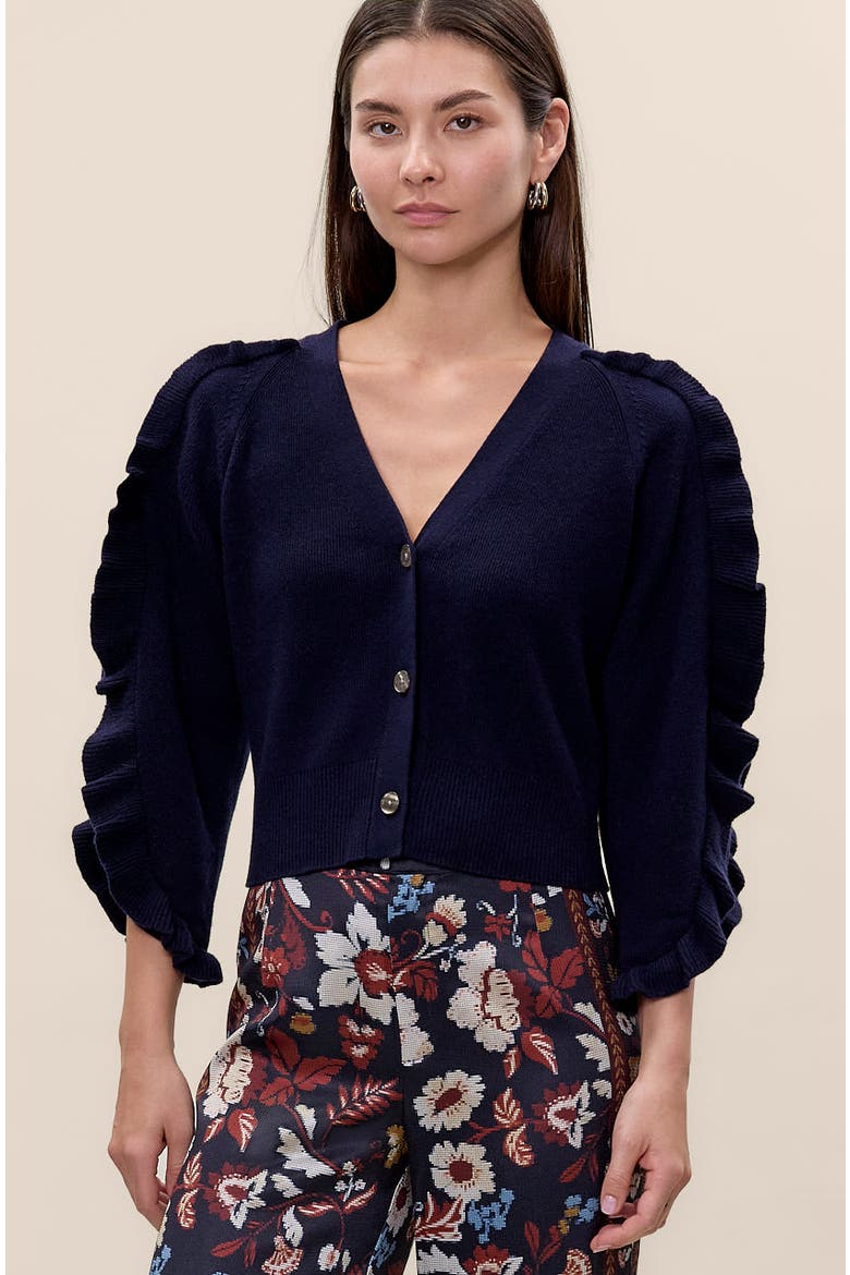 Kaia Knit Cardigan, Main, color, Navy