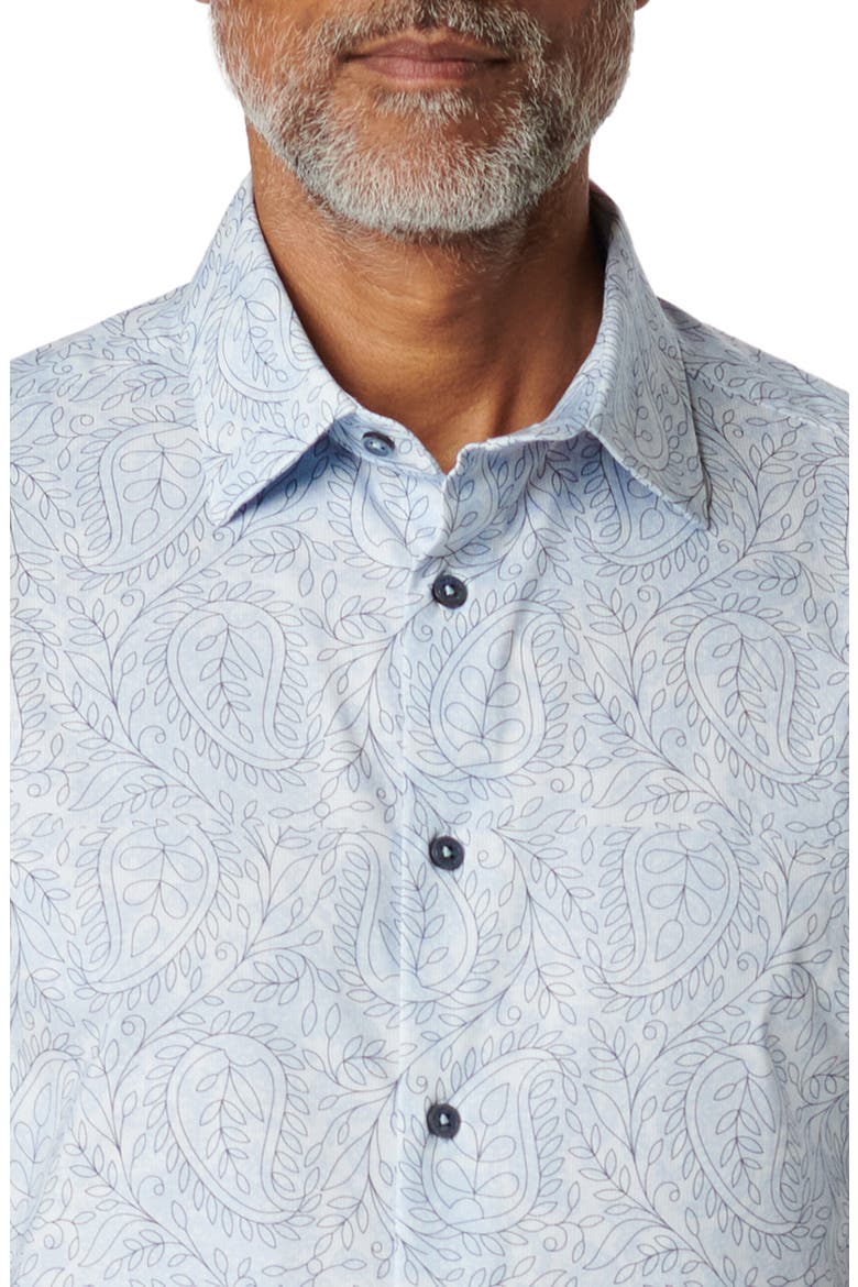 Miles OoohCotton® Floral Short Sleeve Button-Up Shirt, Alternate, color, SKY