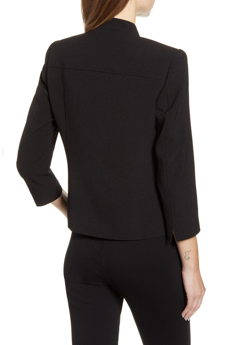 Crepe Open Front Jacket, Alternate, color, ANNE BLK
