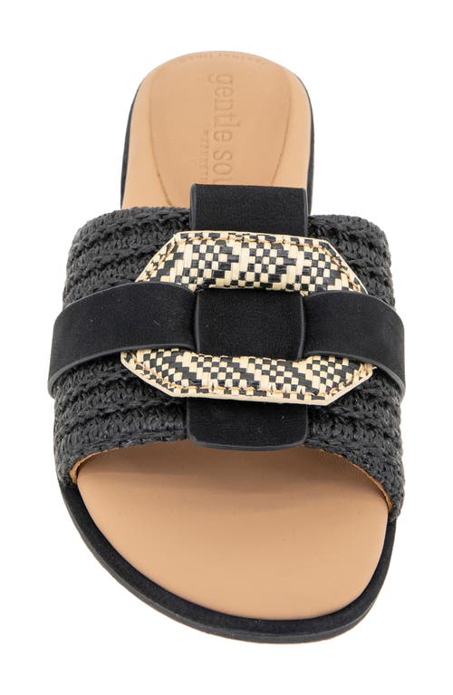 Shop Gentle Souls By Kenneth Cole Gentle Souls Hudson Slide Sandal In Black Raffia