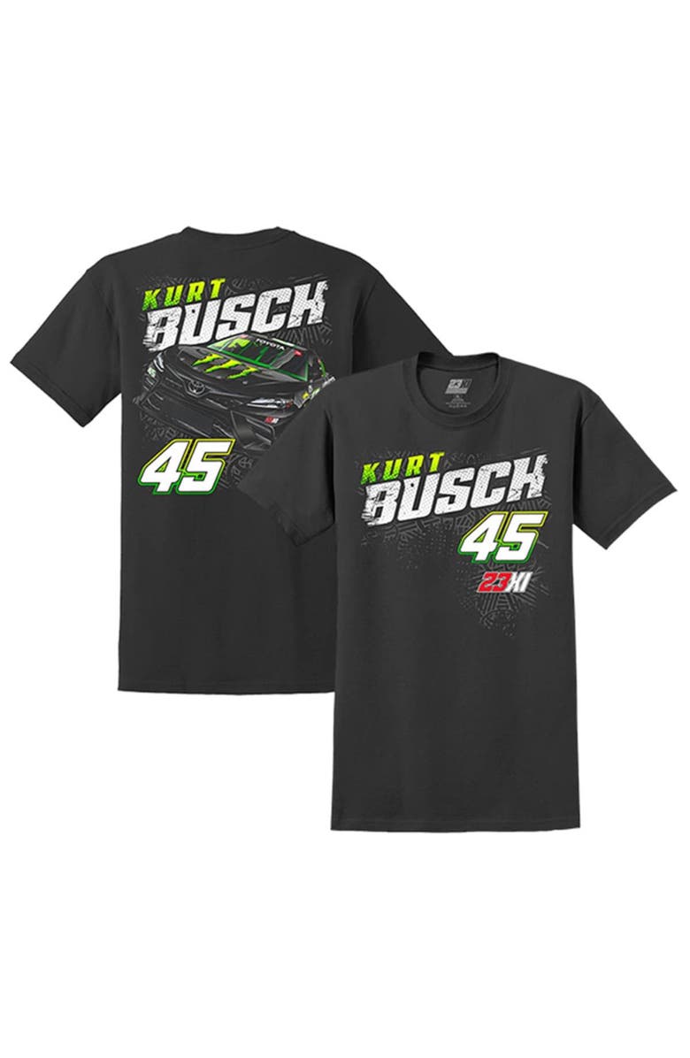 23XI Racing Men's 23XI Racing Black Kurt Busch Monster Car 2-Spot T-Shirt, Main, color, 