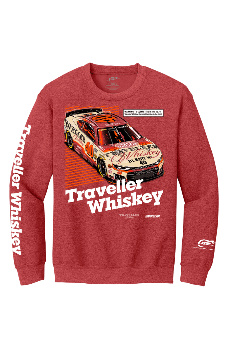Classic Ink Men's Classic Ink Heather Red Justin Allgaier Traveller Whiskey Sweatshirt, Main, color, Heather Red