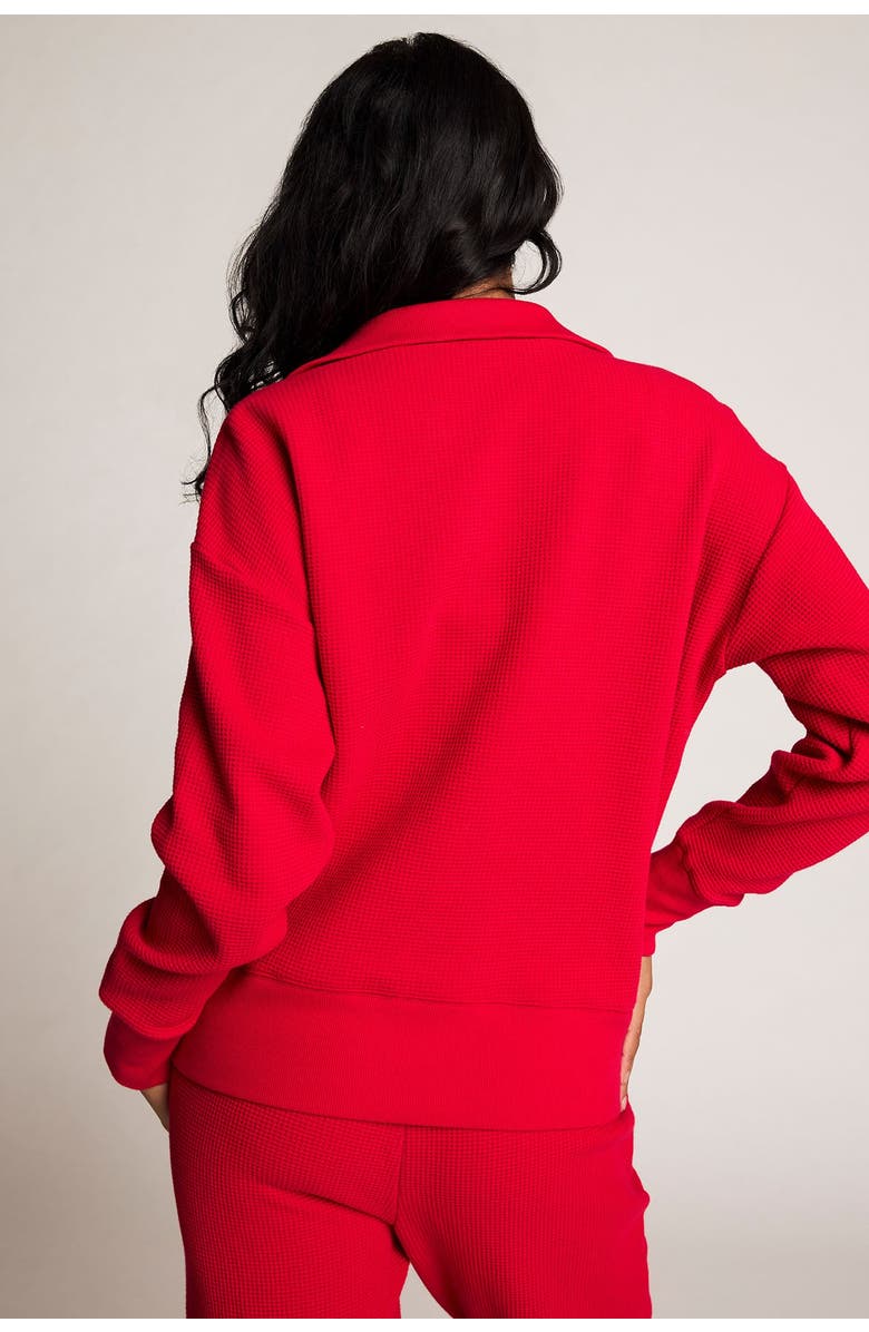 Negative Underwear Waffle Knit Pullover, Alternate, color, Cerise