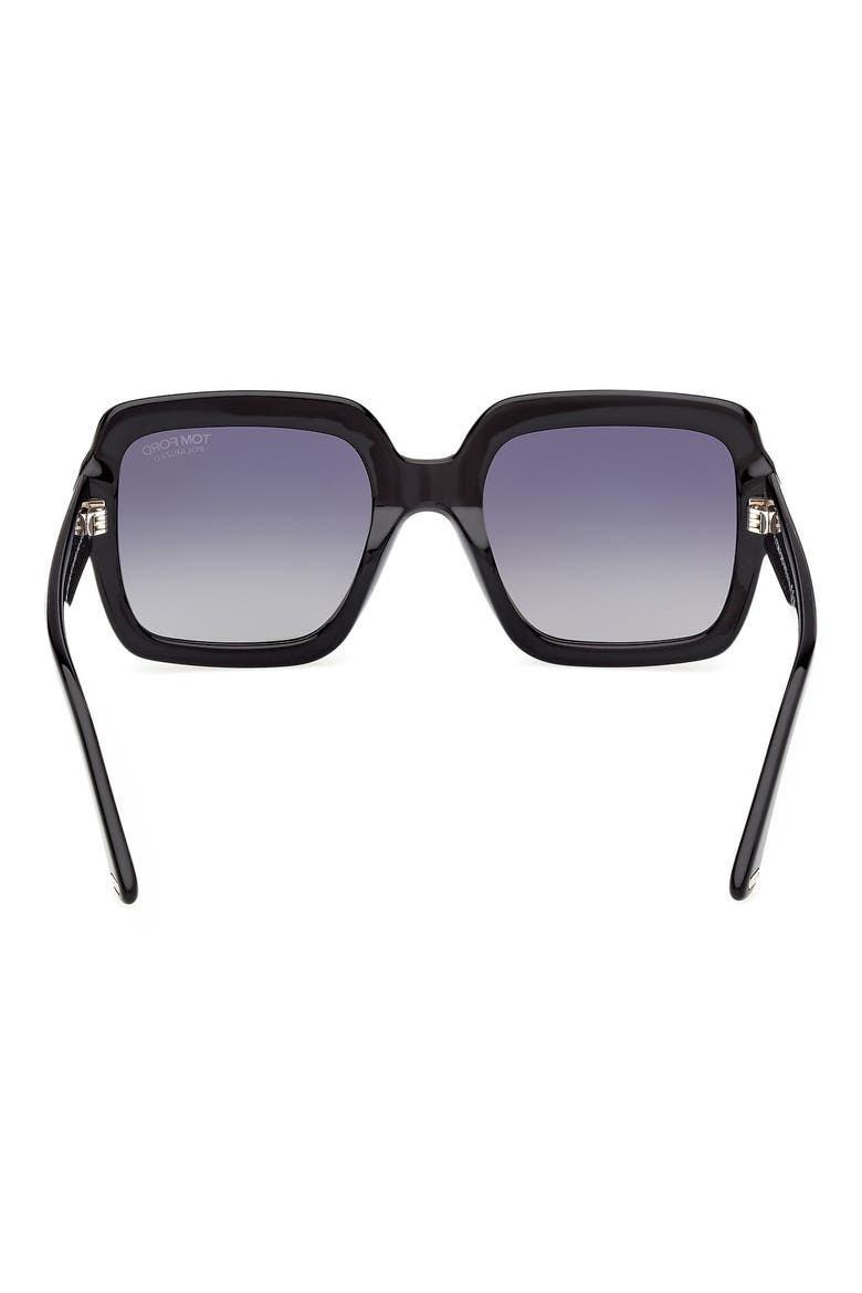 Kaya 54mm Polarized Gradient Square Sunglasses, Alternate, color, SHINY BLACK/ ECO/ POLAR