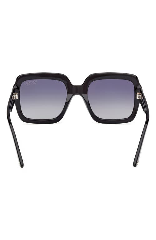 Tom Ford Kaya 54mm Polarized Gradient Square Sunglasses In Black