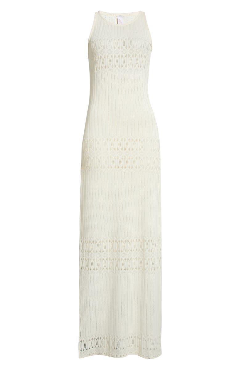 Cosita Linda Open Stitch Sleeveless Cover-Up Maxi Dress, Alternate, color, Natural