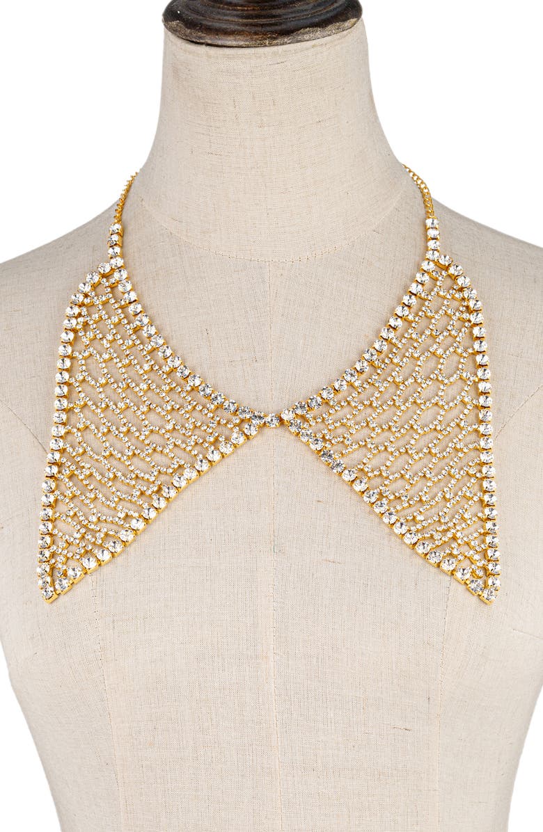 EYE CANDY LOS ANGELES Fringe Drop Collar Statement Necklace, Alternate, color, Gold