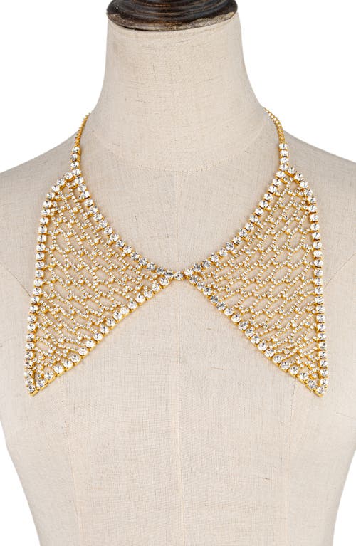 Eye Candy Los Angeles Fringe Drop Collar Statement Necklace In Gold
