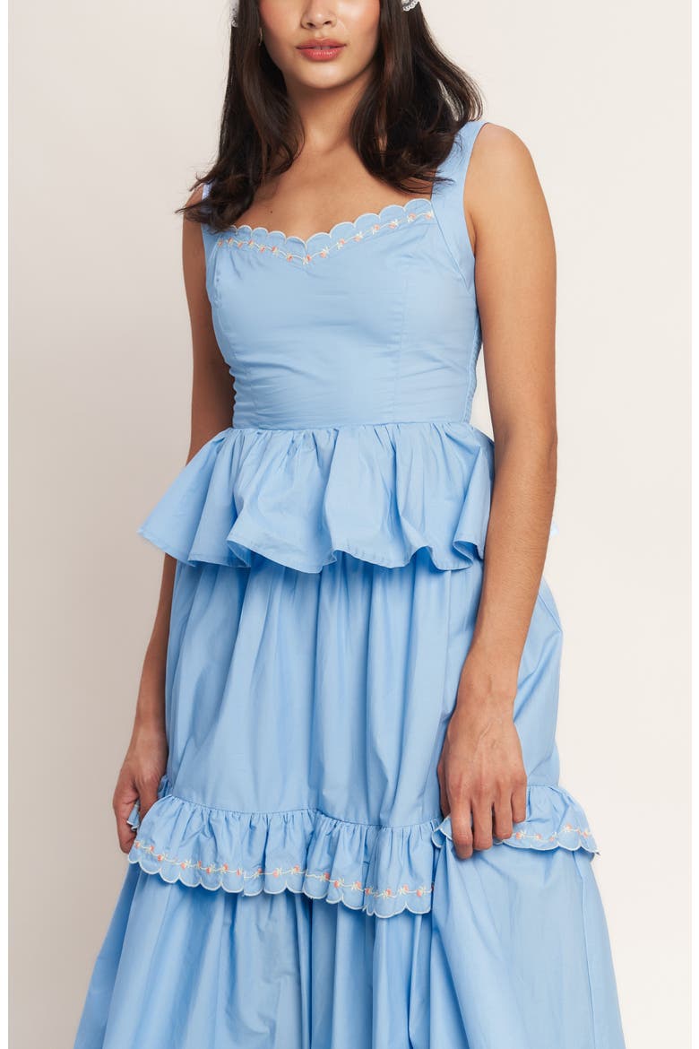 Embroidered Peplum Tank, Alternate, color, LIGHT BLUE