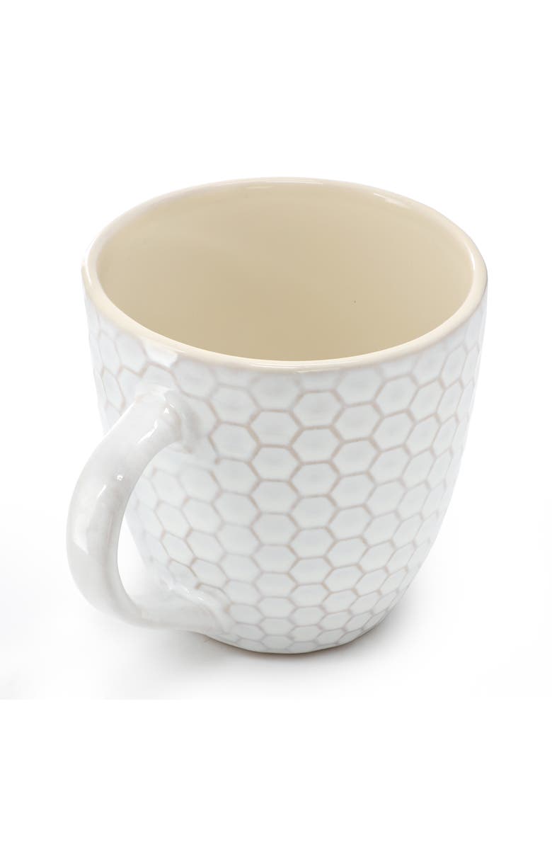Elama Honeycomb 6 Piece 15 Ounce Mug Set, Alternate, color, White