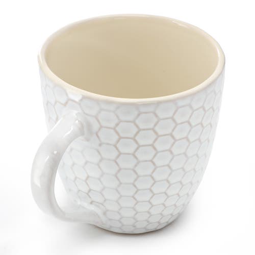 Elama Honeycomb 6 Piece 15 Ounce Mug Set In White