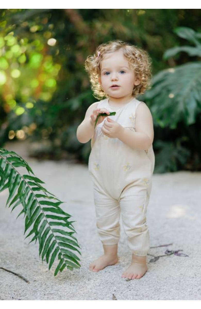 Ely's & Co. Looms Holland Collection - Girls Floral Long Romper, Alternate, color, Ivory