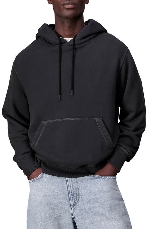 MENS Cool Rag and newest Bone New York Black Sweatshirt with hoodie and pockets