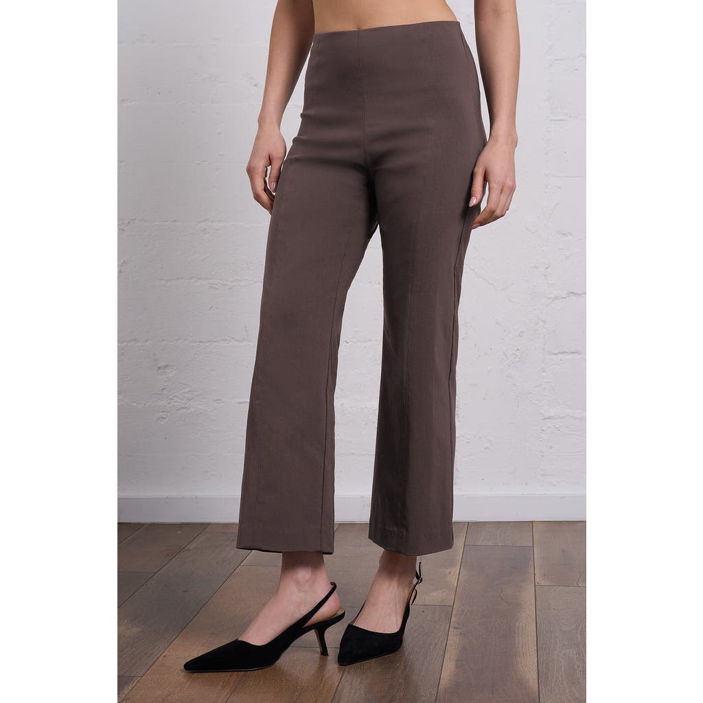 Franne Golde All-season Kick Flare Stretch Pull-on Pant In Brown
