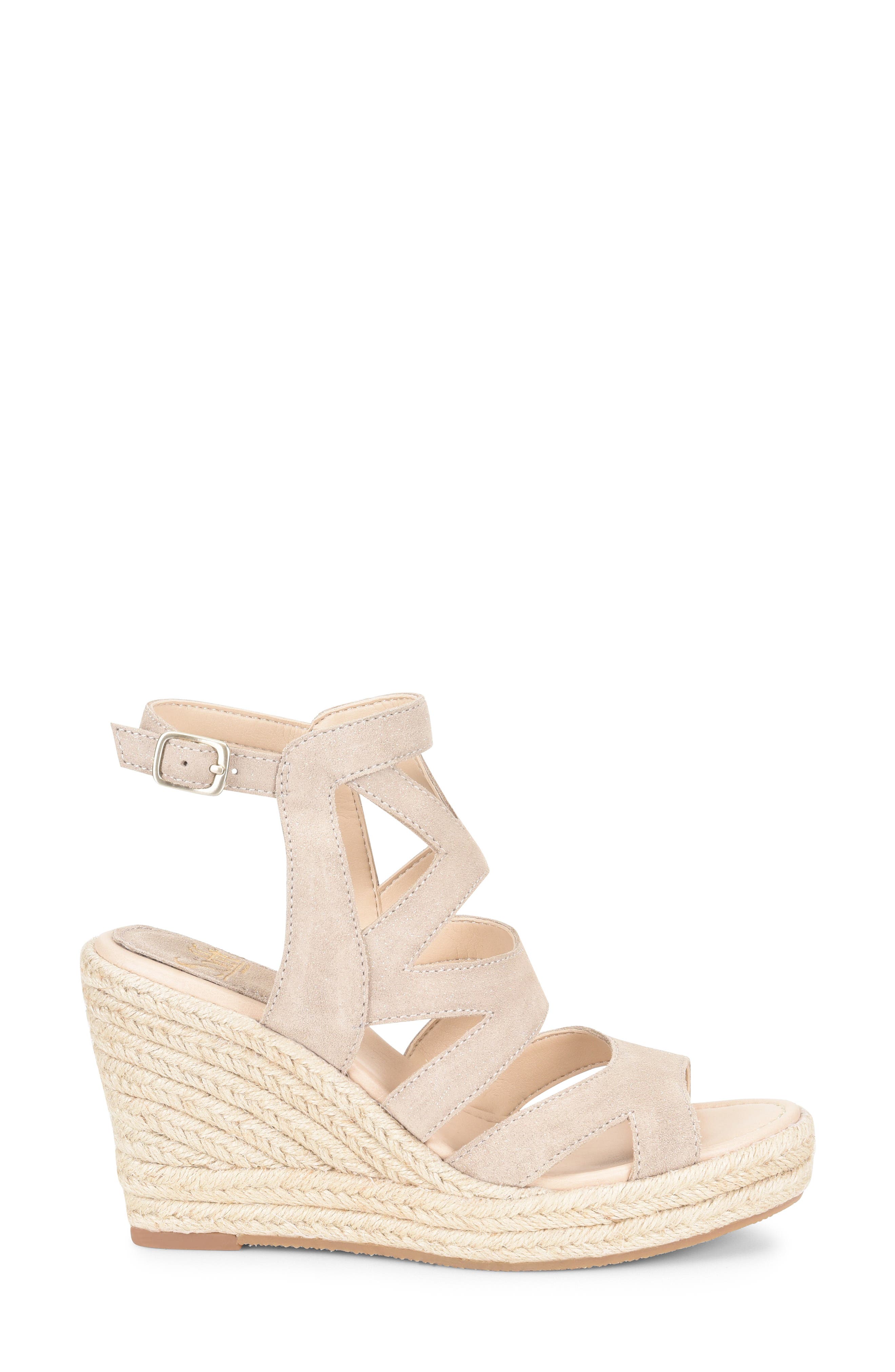 Shandys Wedge Sandal, Alternate, color, MOONSTONE GREY SUEDE