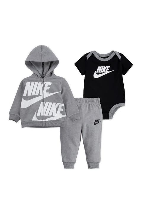 Zip Hoodie, Bodysuit, & Joggers Set (Baby Boys)