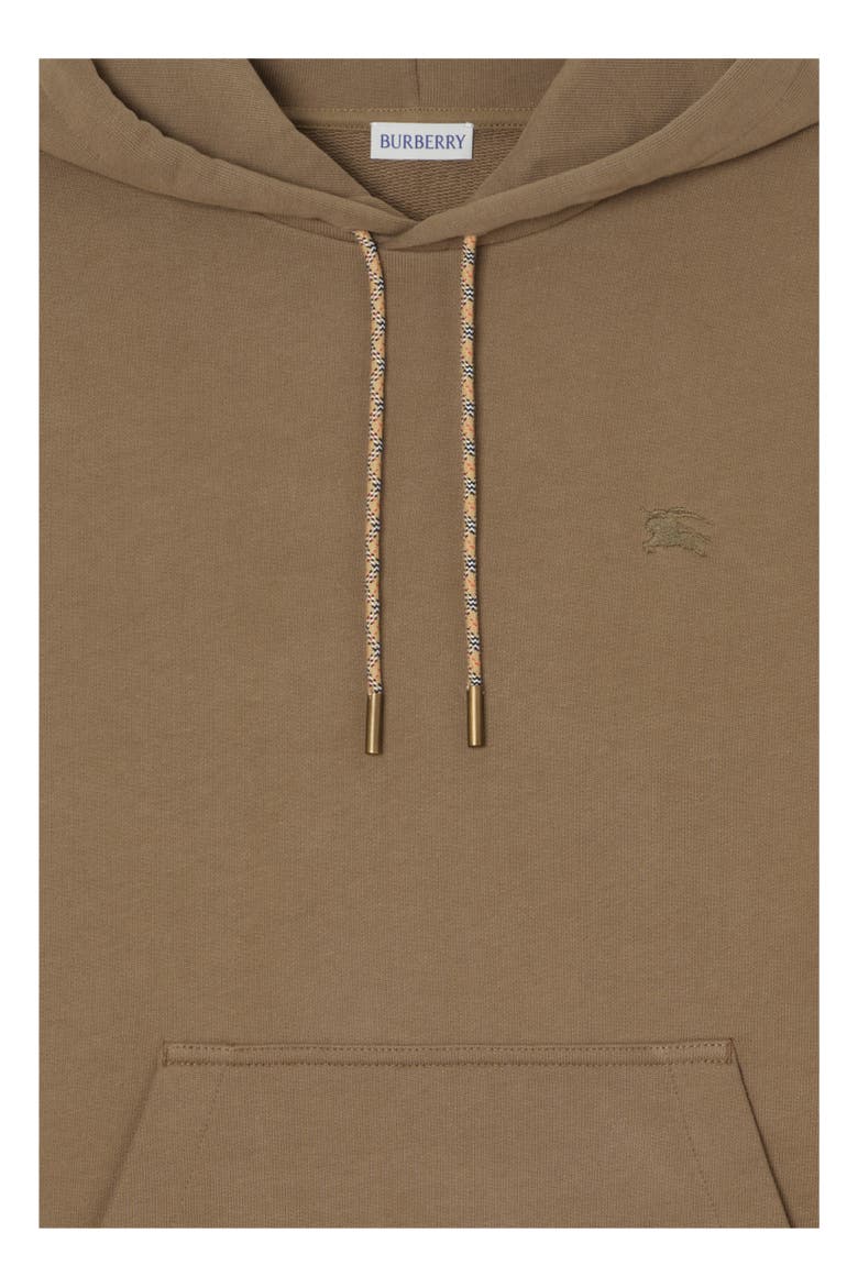 Check Piping Cotton Hoodie, Alternate, color, Finch brown