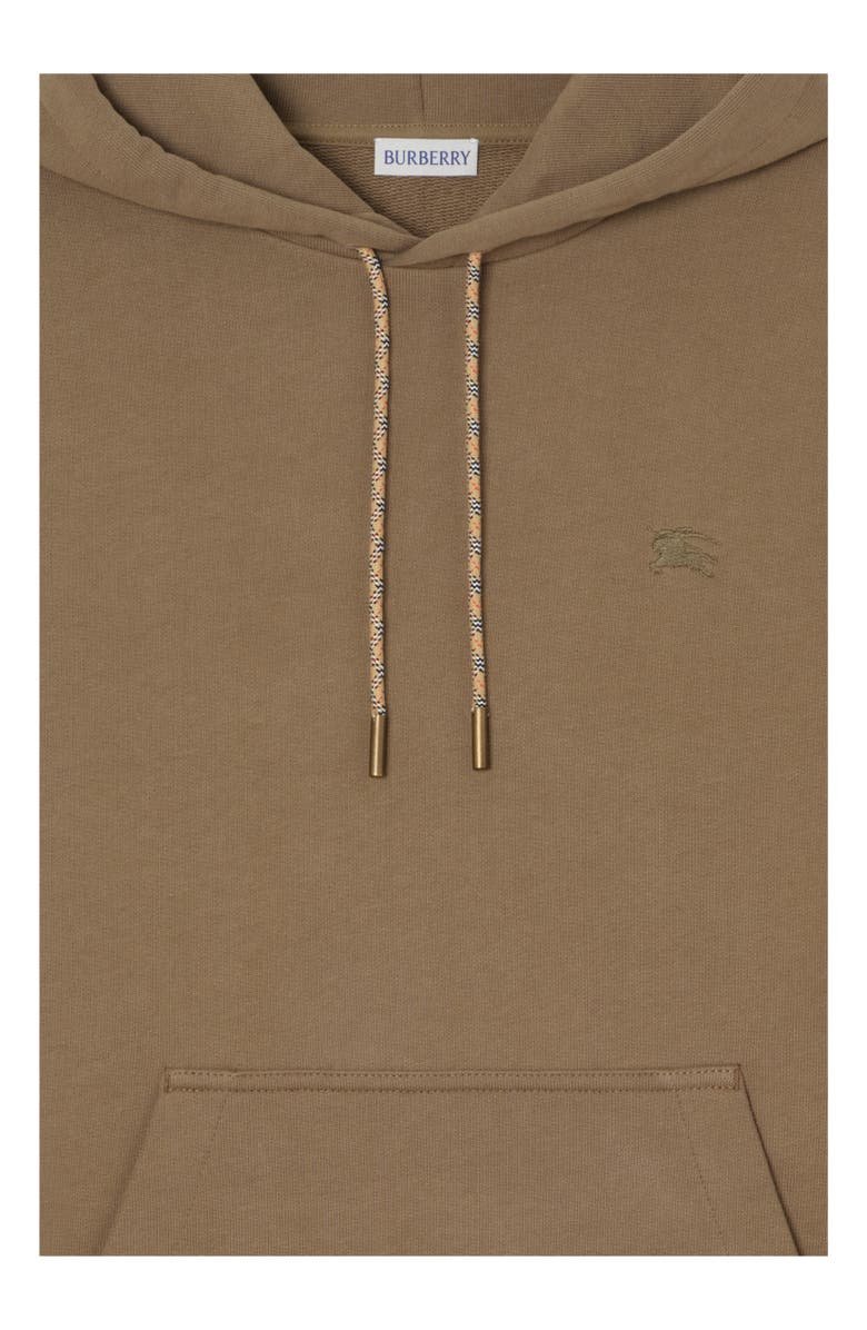 Burberry Check Piping Cotton Hoodie, Alternate, color, Finch Brown