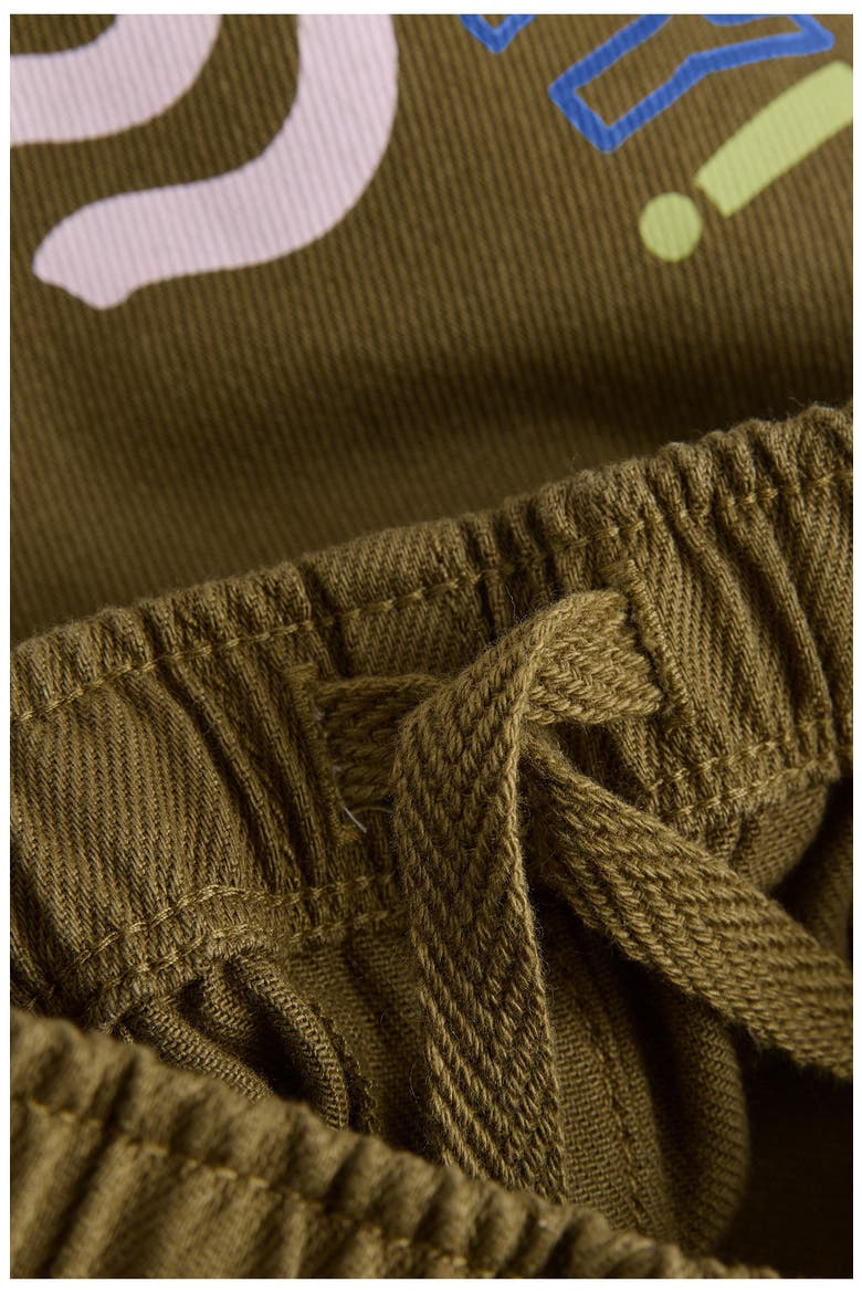 Kids' Geometric Cotton Twill Graphic Pants, Alternate, color, GREEN